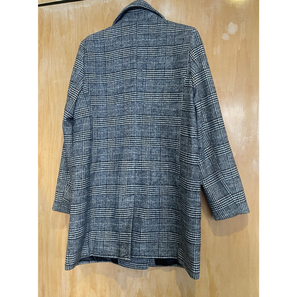 ZARA Oversized Houndstooth Blazer Size Large Black White Tan - Picture 3 of 5